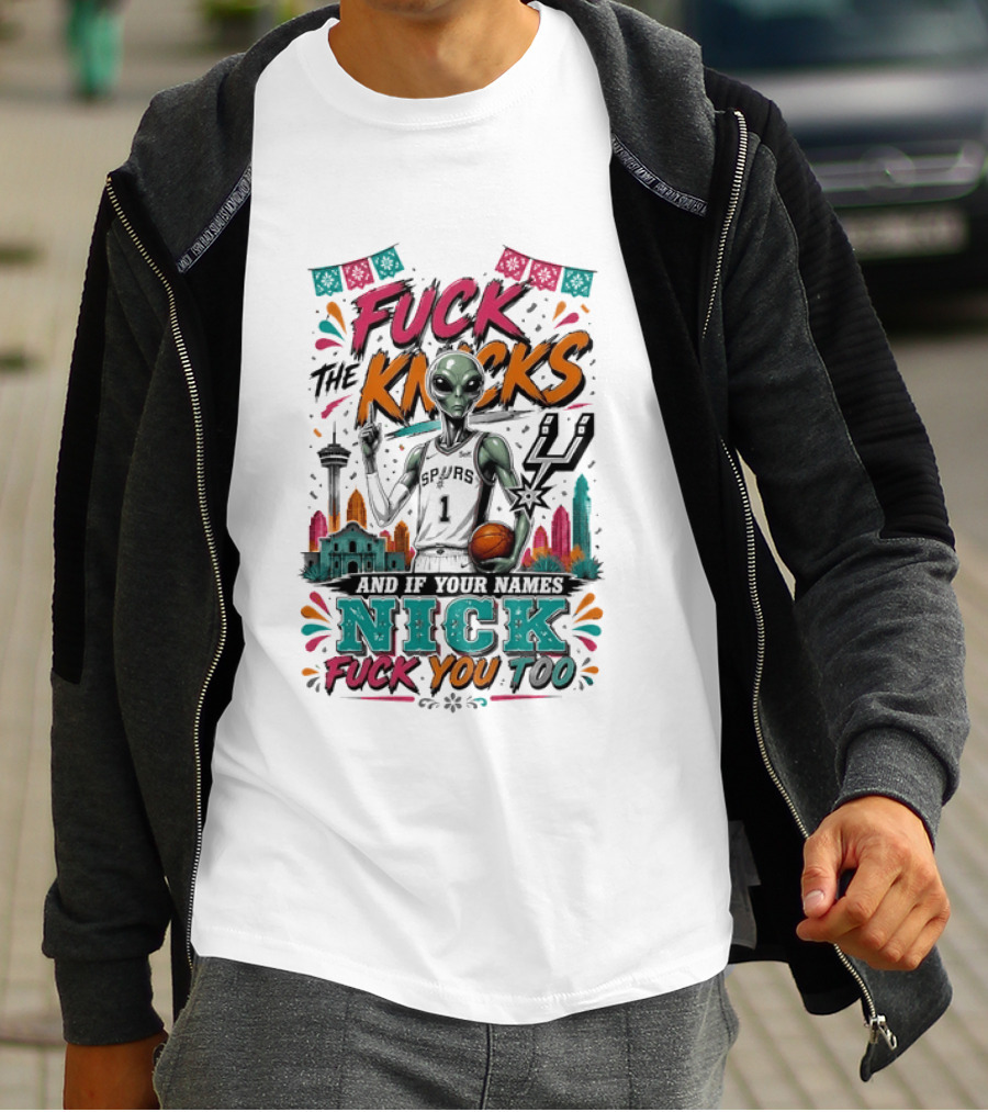 Victor Wembanyama San Antonio Spurs Alien F The Knicks And If Your Names Nick F You Too T-Shirt