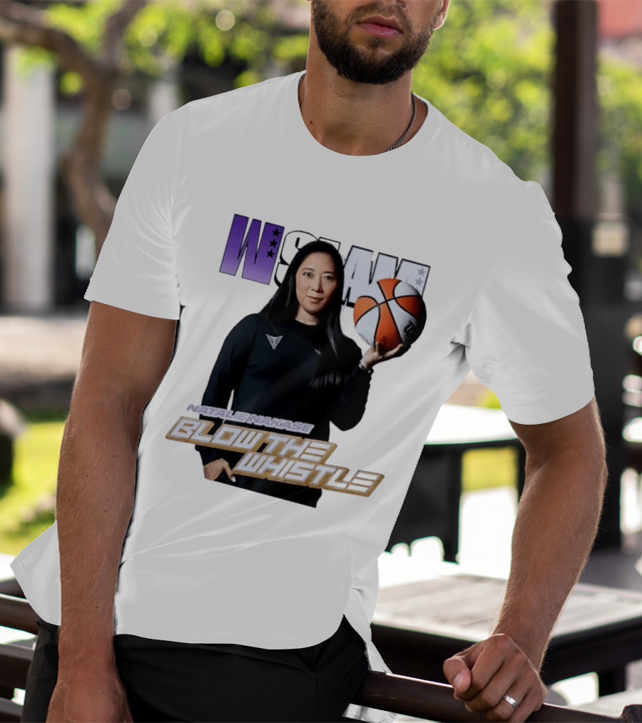 WSLAM Natalie Nakase Blow The Whistle Las Vegas Aces Basketball T-Shirt