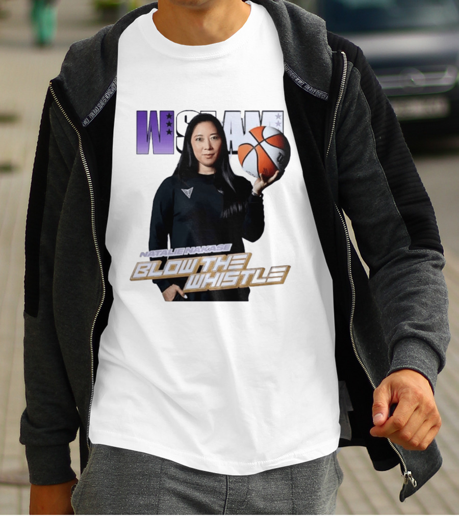 WSLAM Natalie Nakase Blow The Whistle Las Vegas Aces Basketball T-Shirt