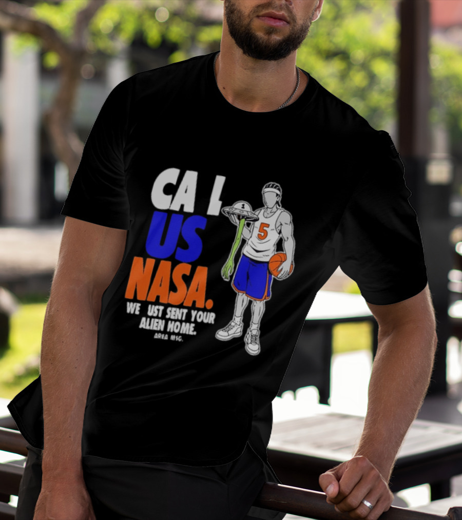 CA I US NASA We Just Sent Your Alien Home Basketball Player T-Shirt