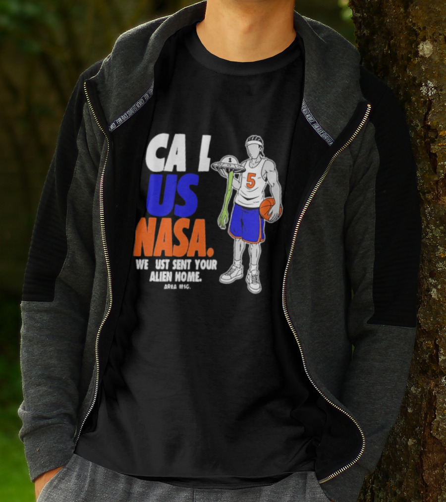CA I US NASA We Just Sent Your Alien Home Basketball Player T-Shirt