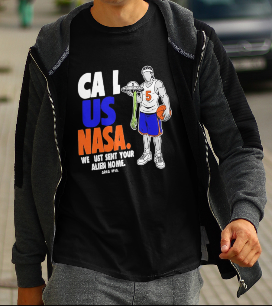 CA I US NASA We Just Sent Your Alien Home Basketball Player T-Shirt
