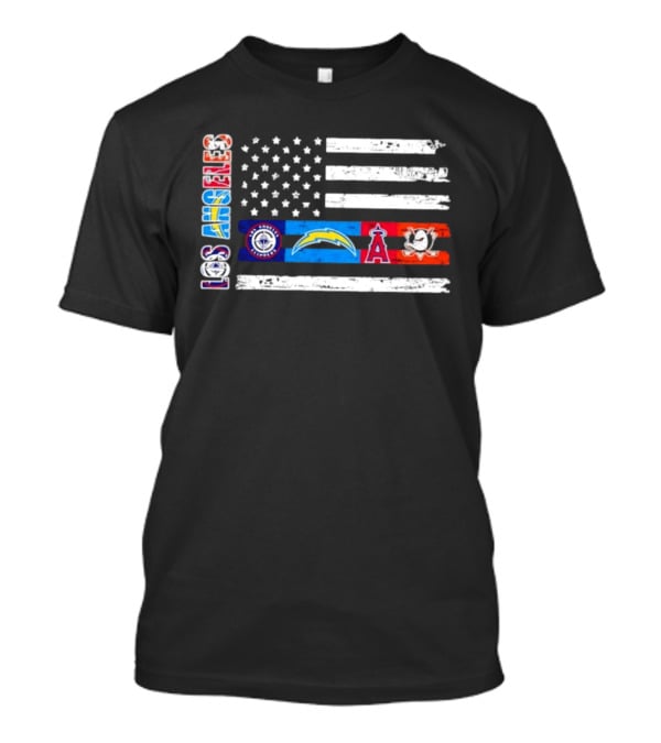 Los Angeles Clippers Chargers Angels Ducks USA Flag Independence Day T-Shirt