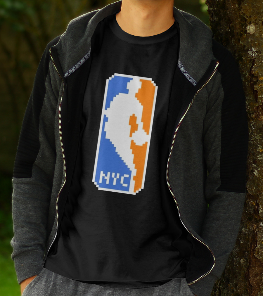 NYC NBA Pixel Logo Basketball T-Shirt