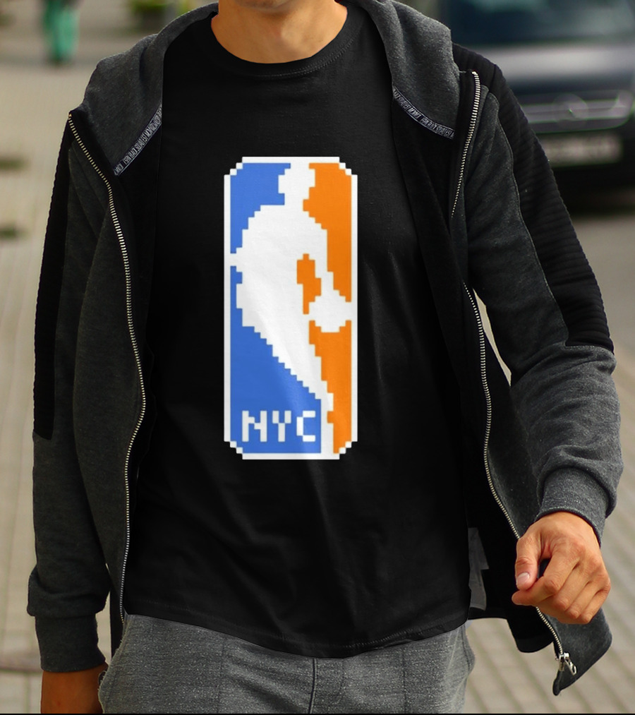 NYC NBA Pixel Logo Basketball T-Shirt