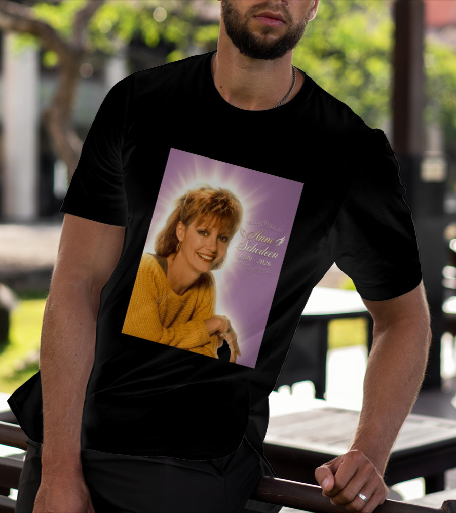 Anne Schedeen 1949 2026 Memorial Image With Angel Wings T-Shirt