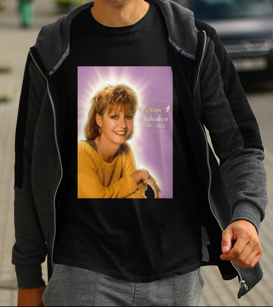 Anne Schedeen 1949 2026 Memorial Image With Angel Wings T-Shirt