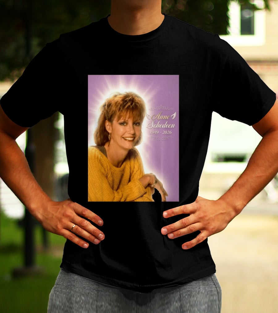 Anne Schedeen 1949 2026 Memorial Image With Angel Wings T-Shirt