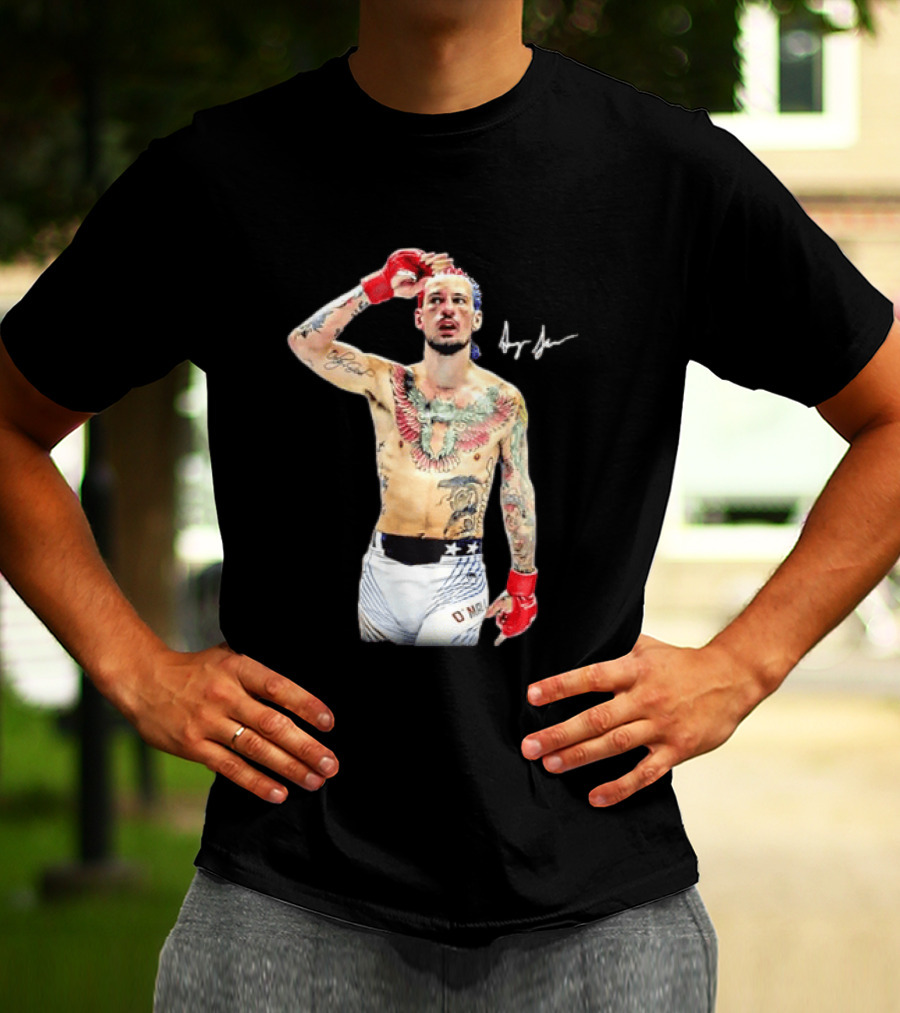 Sean O'Malley UFC MMA Fighter Autographed Pose T-Shirt