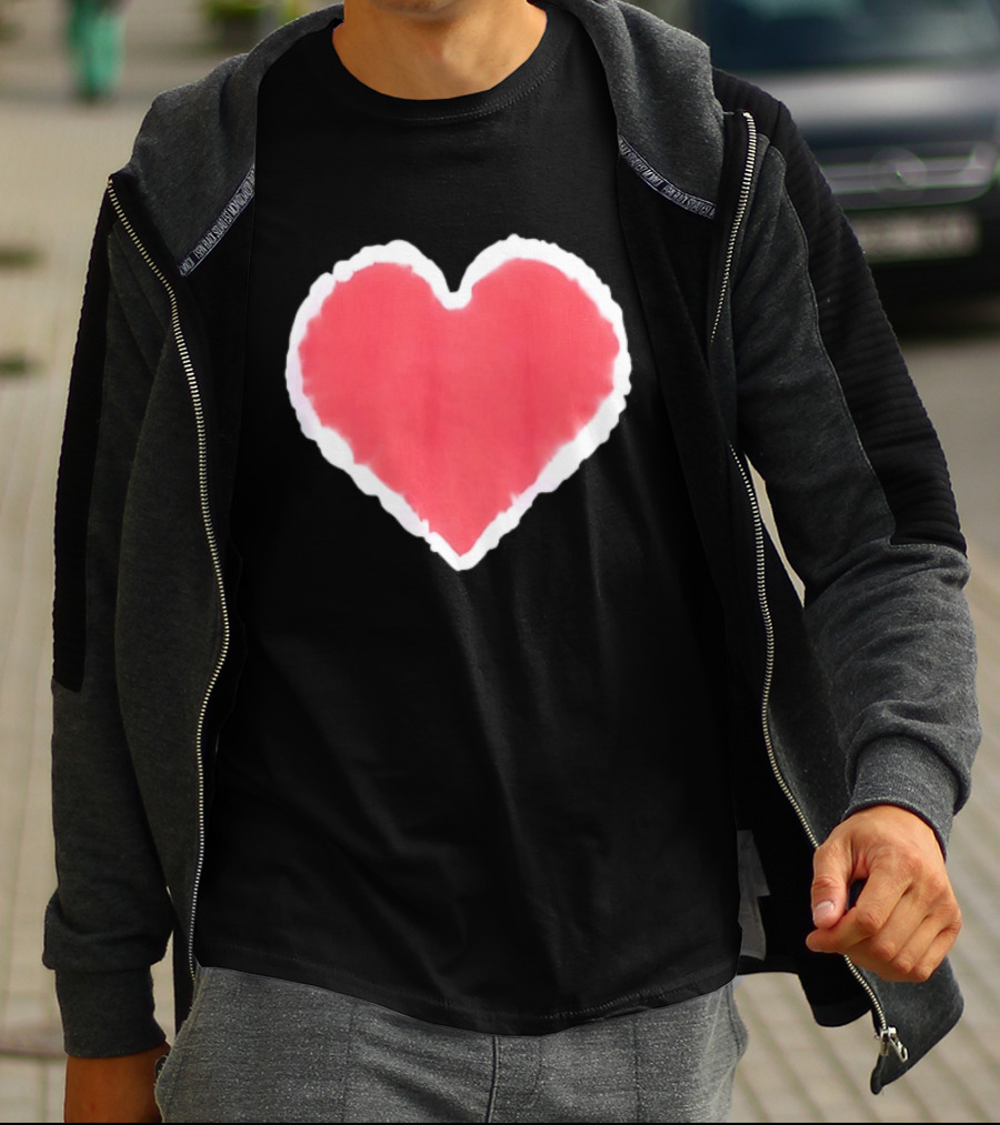 Tie Dye Heart Red Paint Splash T-Shirt