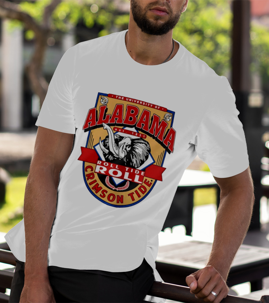 The University Of Alabama Crimson Tide Est 1831 Roll Tide Roll Elephants T-Shirt