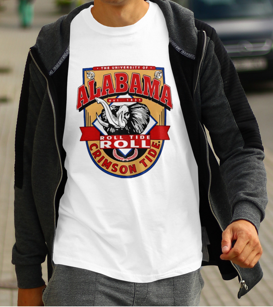 The University Of Alabama Crimson Tide Est 1831 Roll Tide Roll Elephants T-Shirt