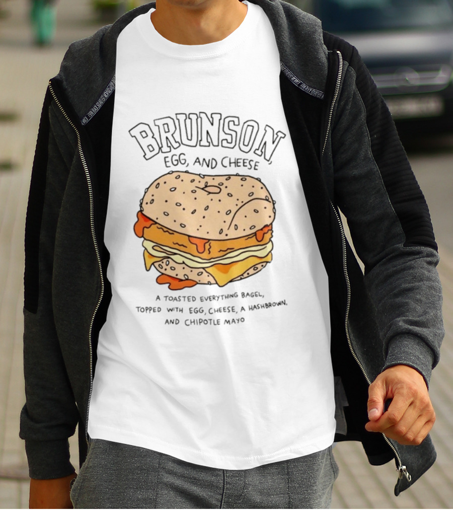 Brunson Egg And Cheese Toasted Everything Bagel With Egg Cheese Hashbrown Chipotle Mayo T-Shirt