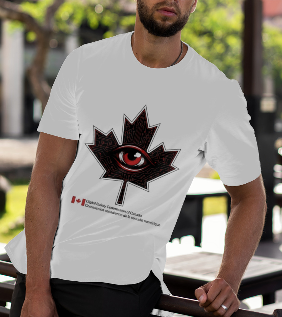 Digital Safety Commission Of Canada Maple Leaf Eye Circuitry T-Shirt