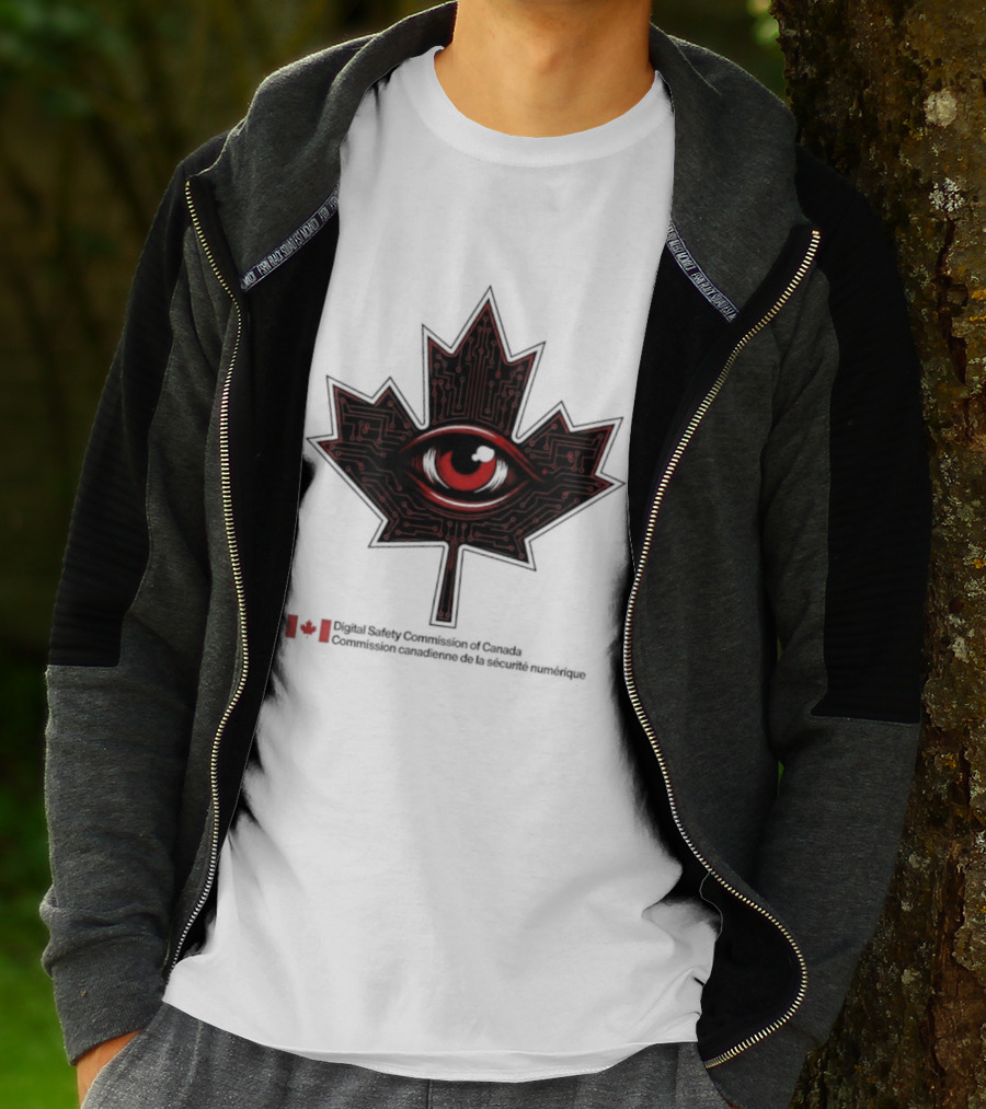 Digital Safety Commission Of Canada Maple Leaf Eye Circuitry T-Shirt