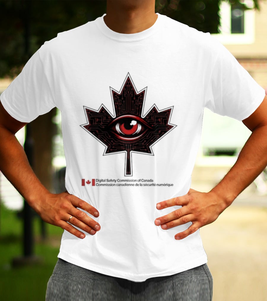 Digital Safety Commission Of Canada Maple Leaf Eye Circuitry T-Shirt