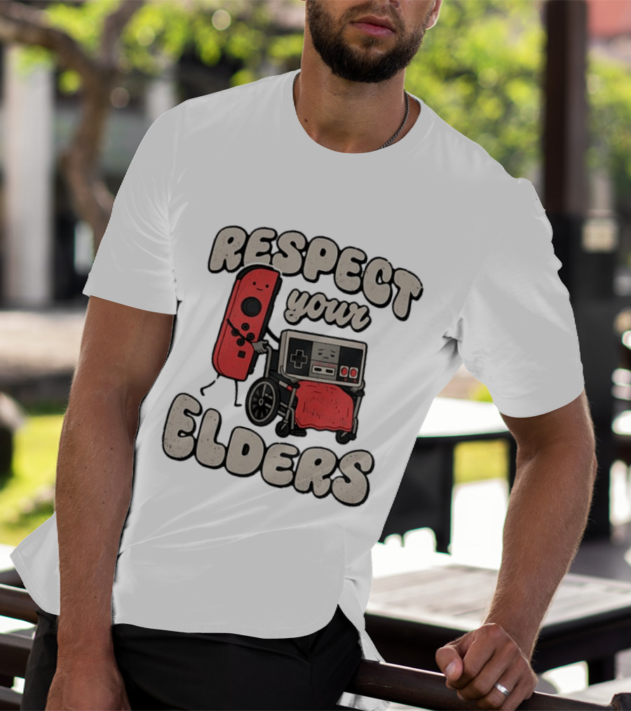 Respect Your Elders NES Controller Switch Gamer Humor T-Shirt