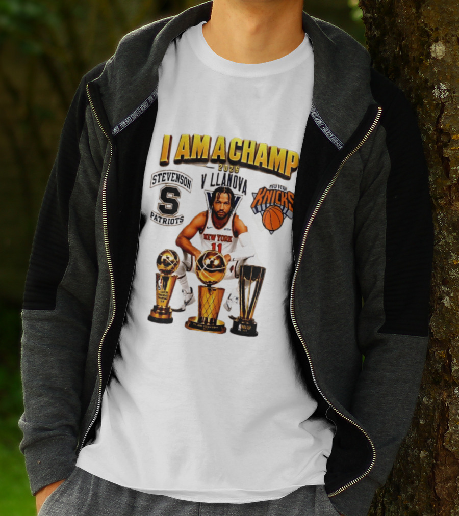 New York Knicks Jalen Brunson I Am A Champ Stevenson Villanova Patriots 2026 T-Shirt
