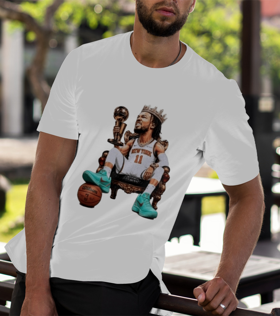 Jalen Brunson New York Crown Trophy Basketball Wilson T-Shirt