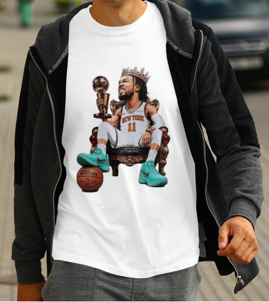 Jalen Brunson New York Crown Trophy Basketball Wilson T-Shirt