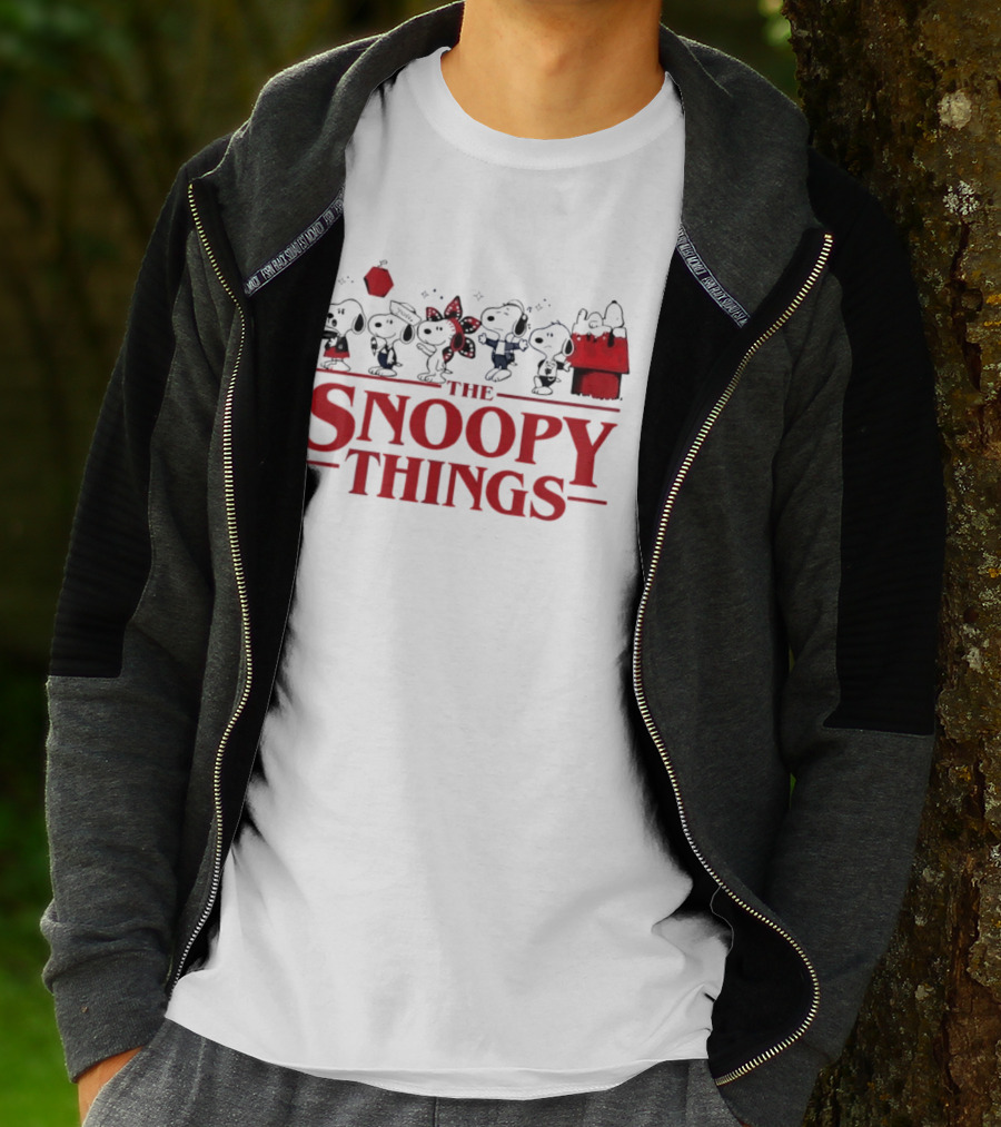 Snoopy Characters Inspired By Stranger Things Mashup T-Shirt