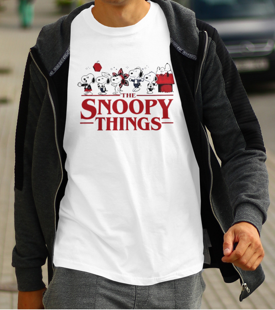 Snoopy Characters Inspired By Stranger Things Mashup T-Shirt