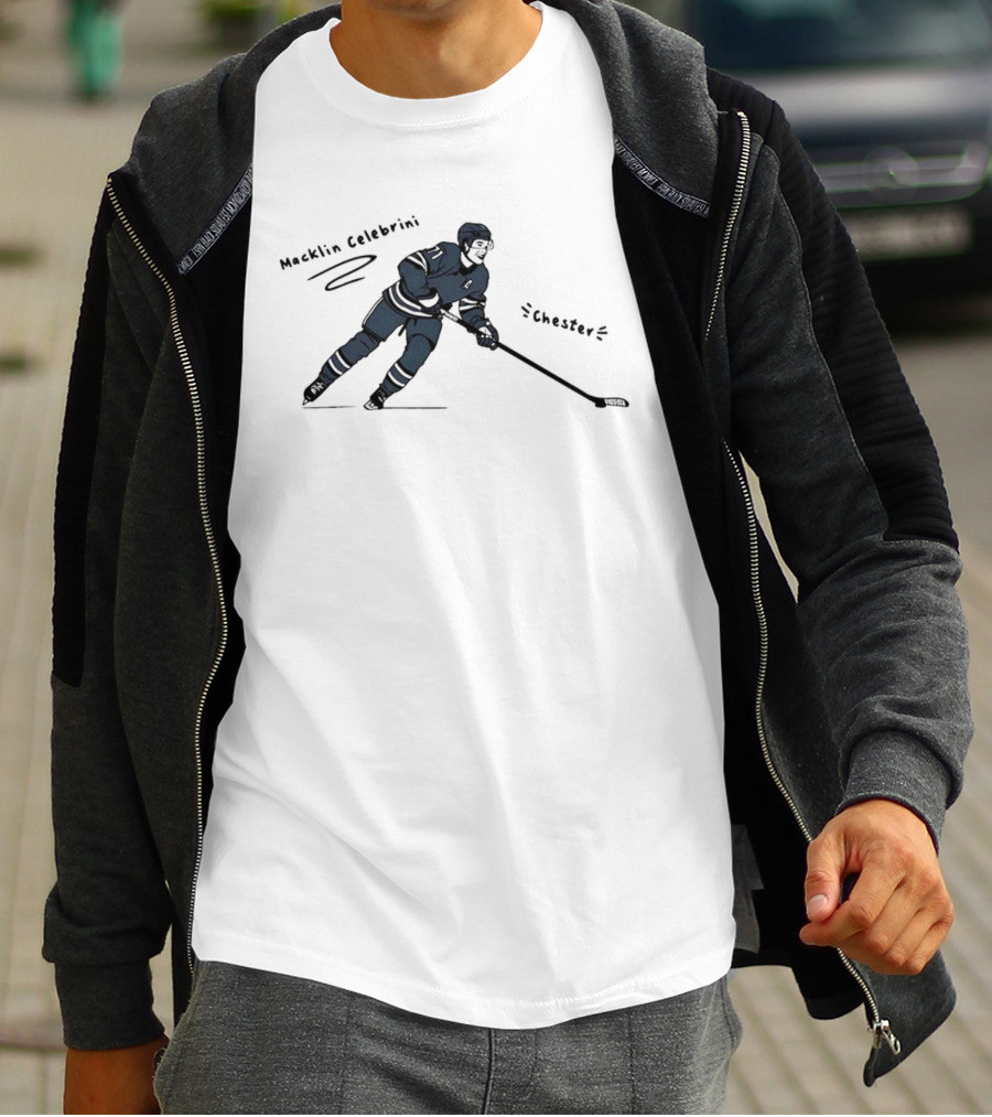 Macklin Celebrini San Jose Sharks Chester NHL Hockey Player T-Shirt