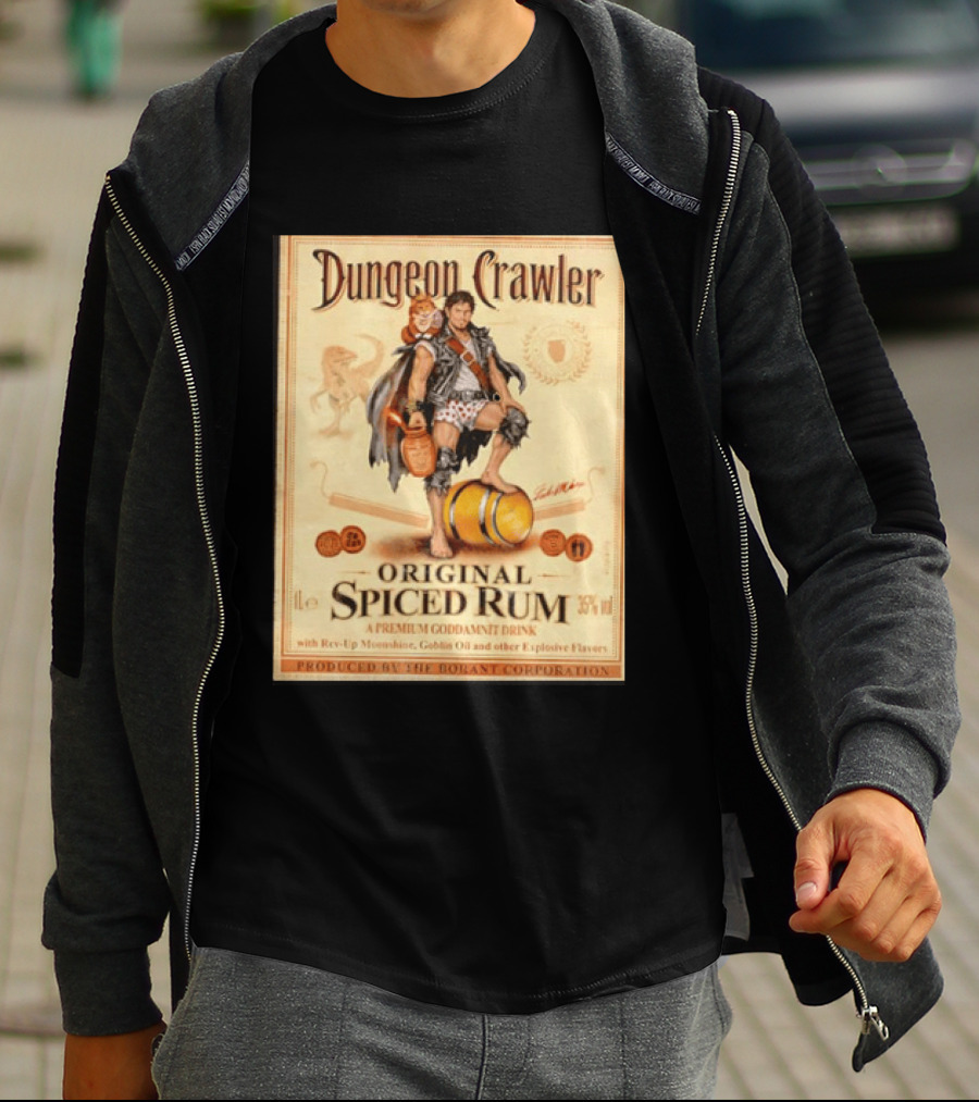 Dungeon Crawler Original Spiced Rum Borant Corporation Premium Drink T-Shirt