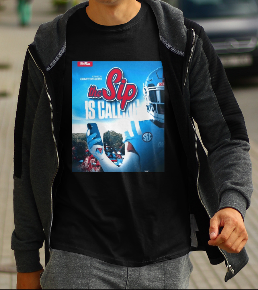 Ole Miss Rebels The Sip Is Calling Kamieon Compton Nero T-Shirt