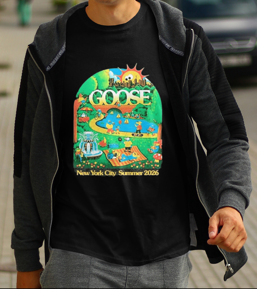 Goose New York City Central Park Summer 2026 Fun Scene T-Shirt