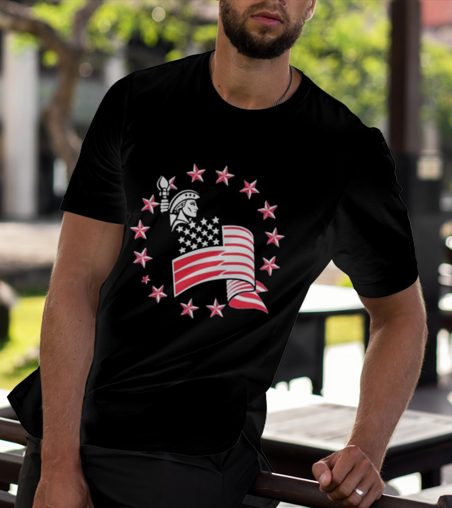 Patriotic Lady Liberty American Flag Stars USA Pride T-Shirt