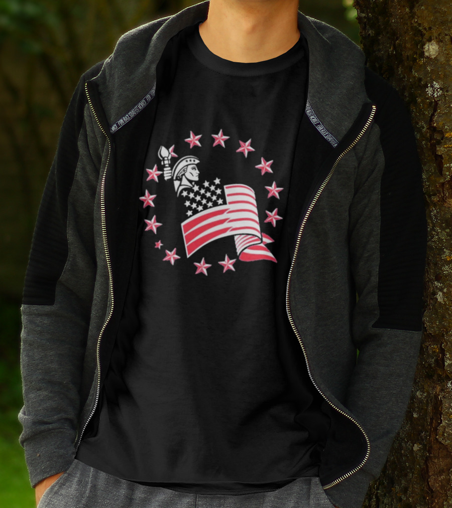 Patriotic Lady Liberty American Flag Stars USA Pride T-Shirt
