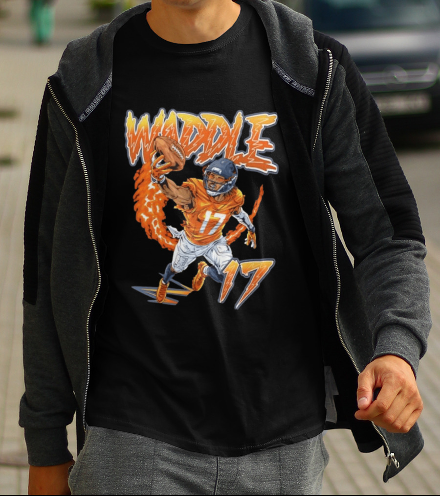 Waddle Number 17 Miami Football Player T-Shirt