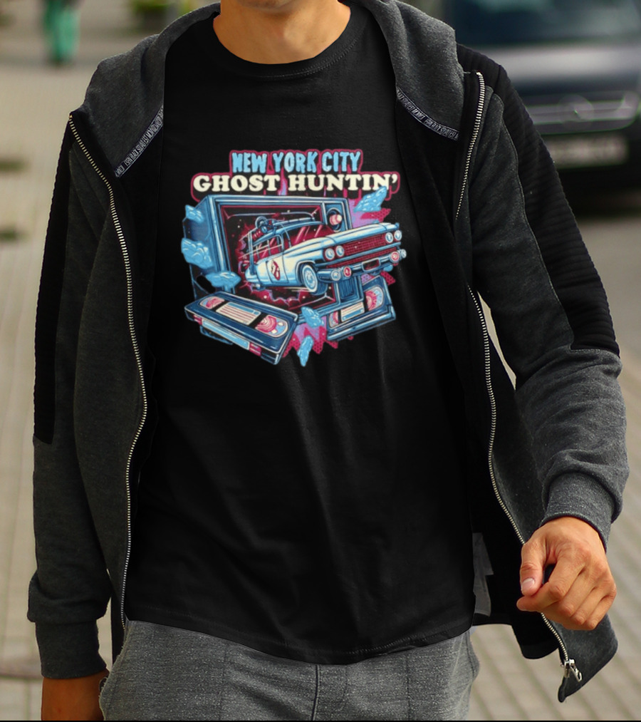 New York City Ghost Huntin' Ecto 1 VHS Tapes T-Shirt
