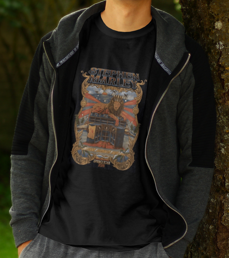 Stephen Marley Spring Tour 2026 With Lion And Speakers T-Shirt