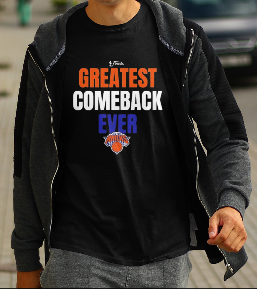 CHAMPIONS New York Knicks Evil Clown Basketball Trophy Champagne T-Shirt