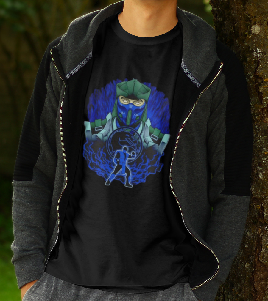 Sub Zero Mortal Kombat Dragon Icy Blue Energy Battle Action Game Iconic Arcade Fighter T-Shirt
