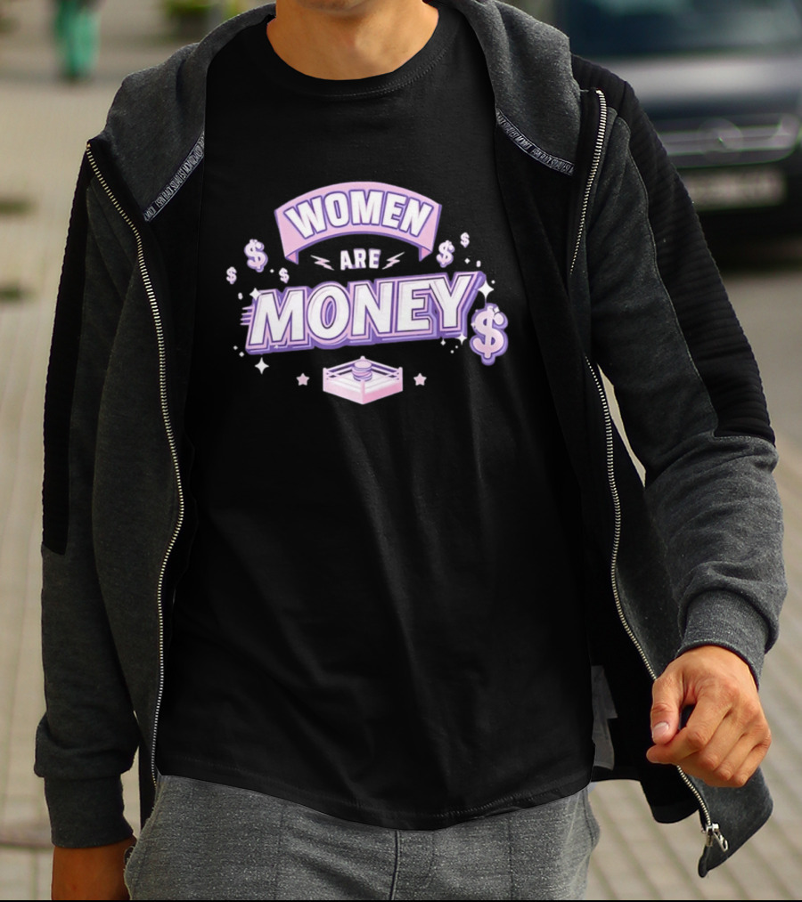 Women Are Money Boxing Ring Dollar Signs And Stars T-Shirt