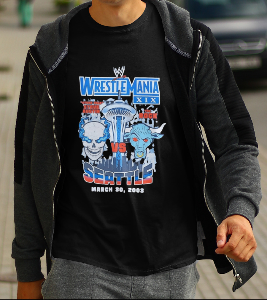 WrestleMania XIX Stone Cold Steve Austin Vs The Rock March 30 2003 Seattle T-Shirt