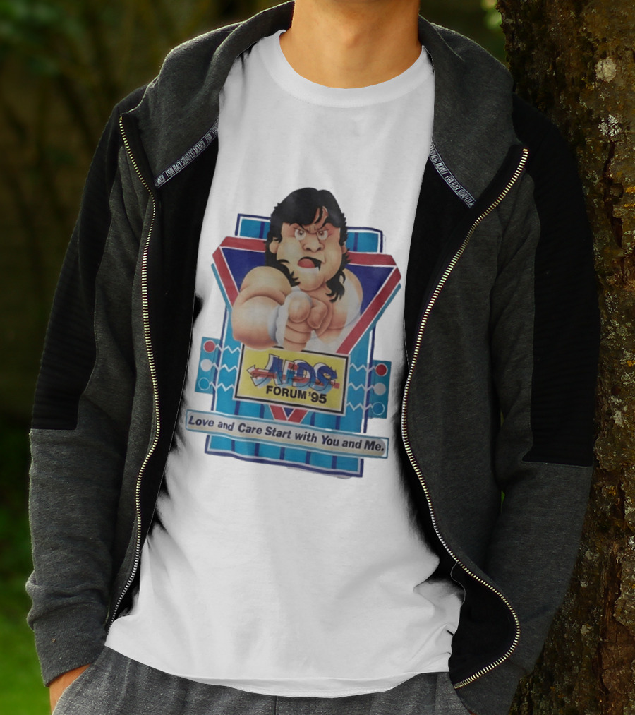 Atsushi Onita AIDS Forum '95 Love And Care Start With You And Me T-Shirt
