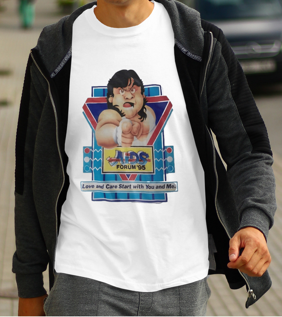 Atsushi Onita AIDS Forum '95 Love And Care Start With You And Me T-Shirt