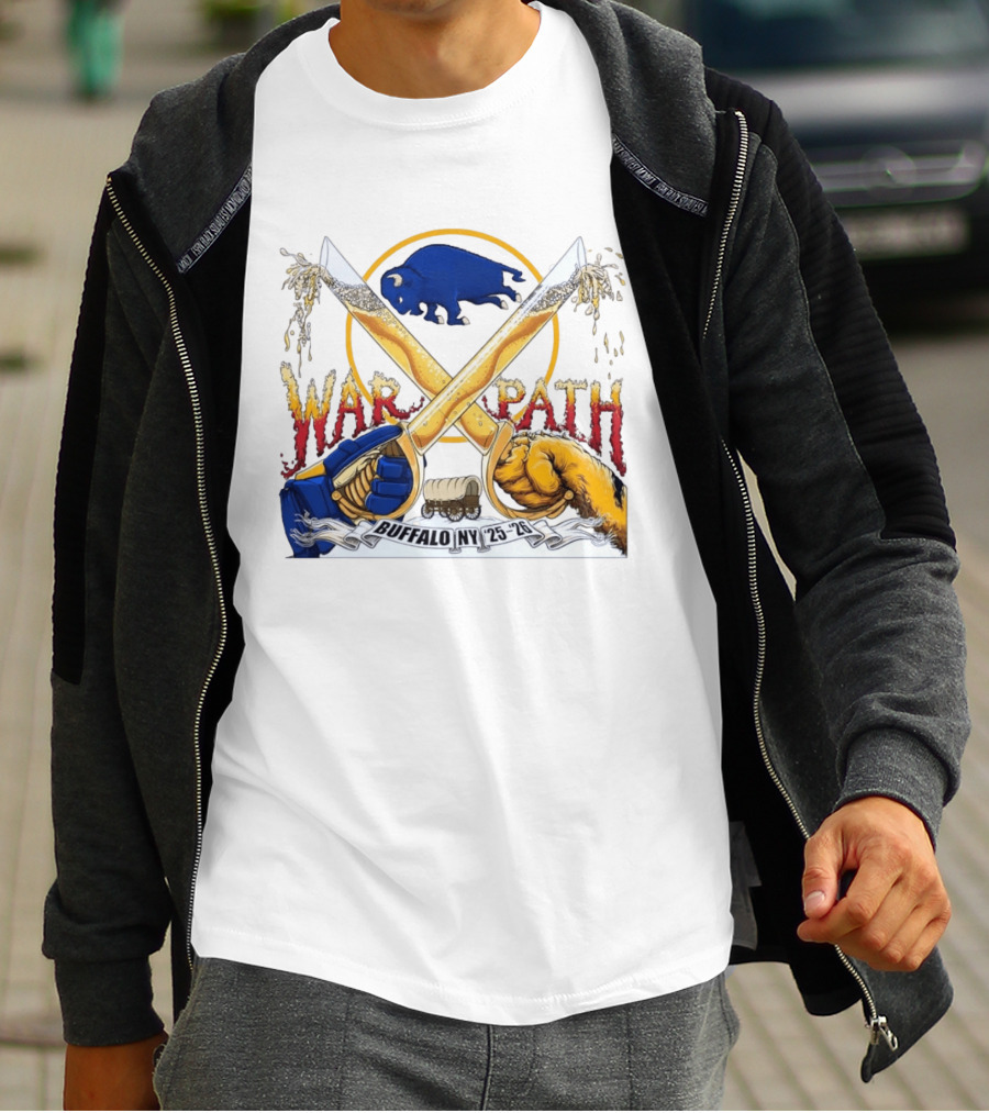 Buffalo NY War Path 25 26 Crossed Beer Sabers Sabres T-Shirt