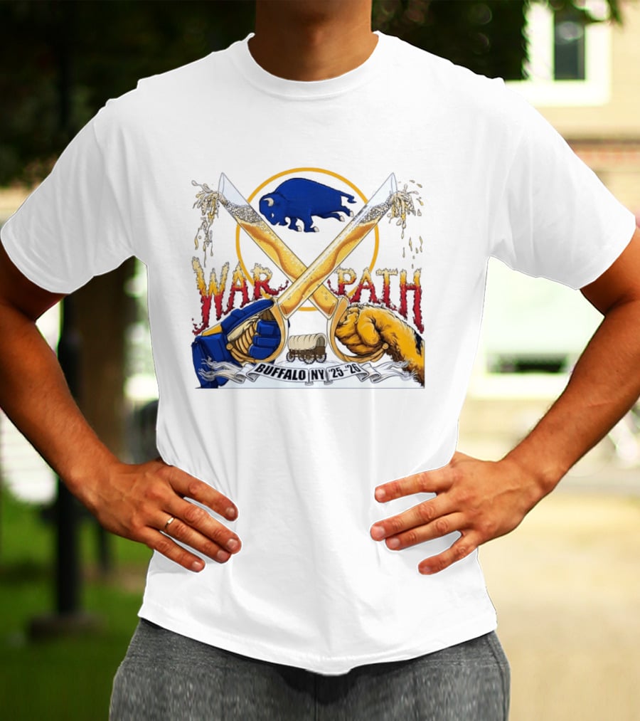Buffalo NY War Path 25 26 Crossed Beer Sabers Sabres T-Shirt