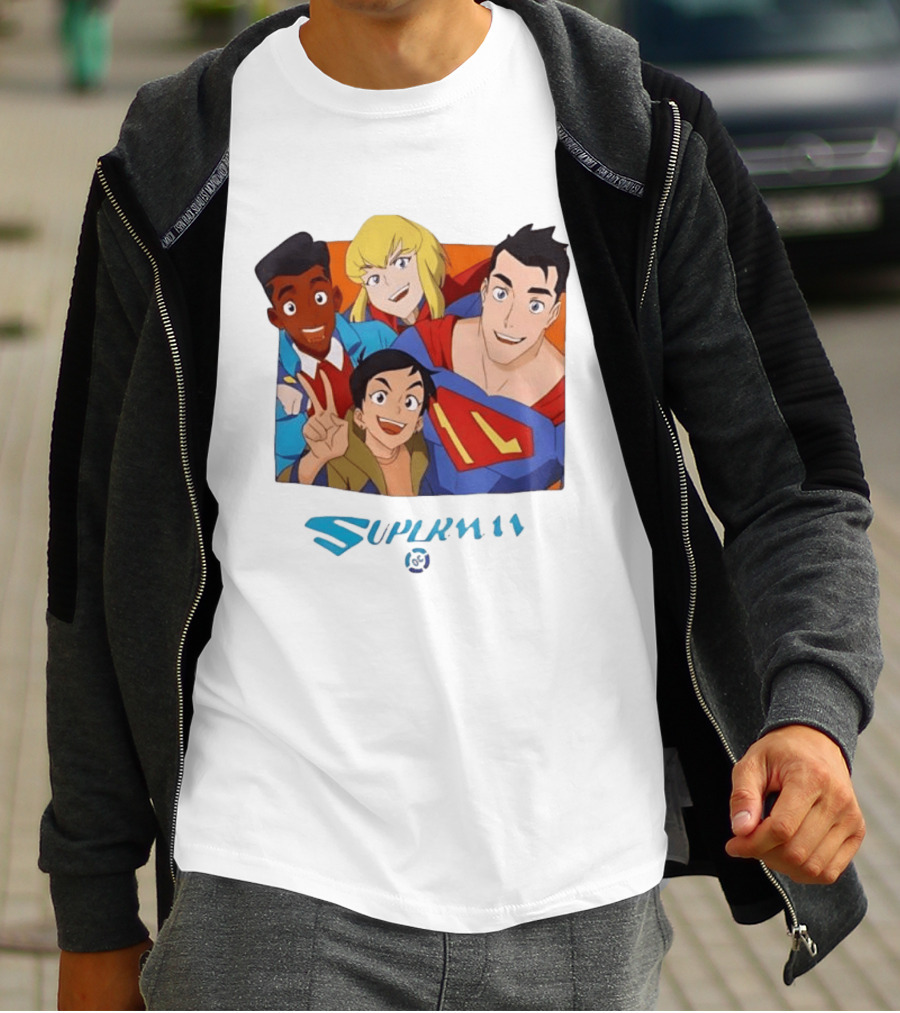 Superman Jimmy Olsen Lois Lane Supergirl My Adventures With Superman Animation Series Characters T-Shirt