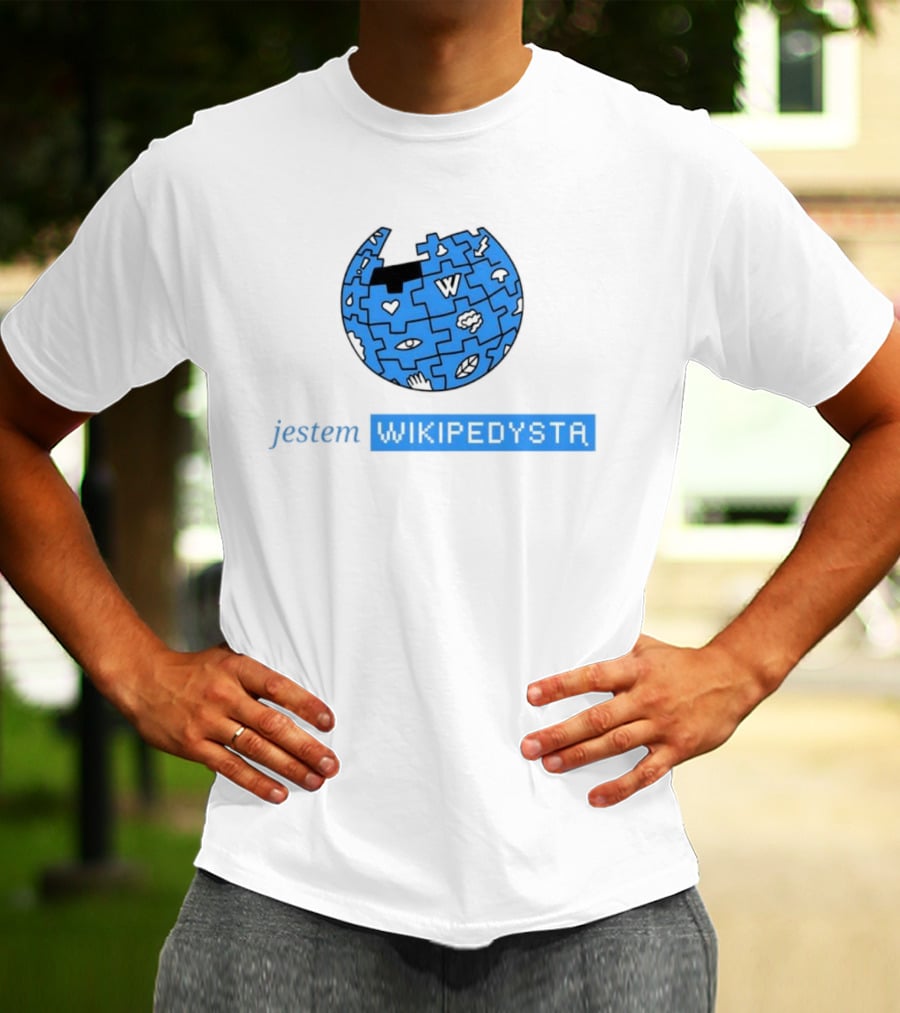 Jestem Wikipedysta Puzzle Globe Icon Eyes And Clouds T-Shirt
