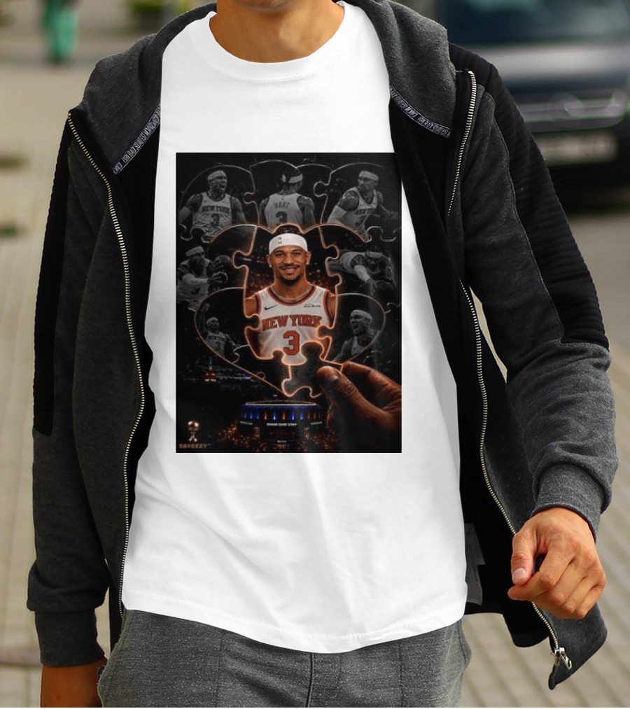 Josh Hart New York Knicks NBA Madison Square Garden Puzzle Image T-Shirt