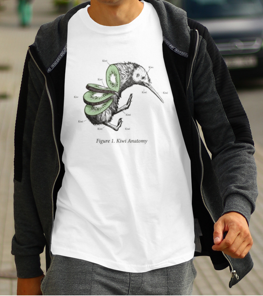 Kiwi Bird Kiwi Fruit Biology Anatomy Humor Nature Science Novelty Cute Insect Wings T-Shirt