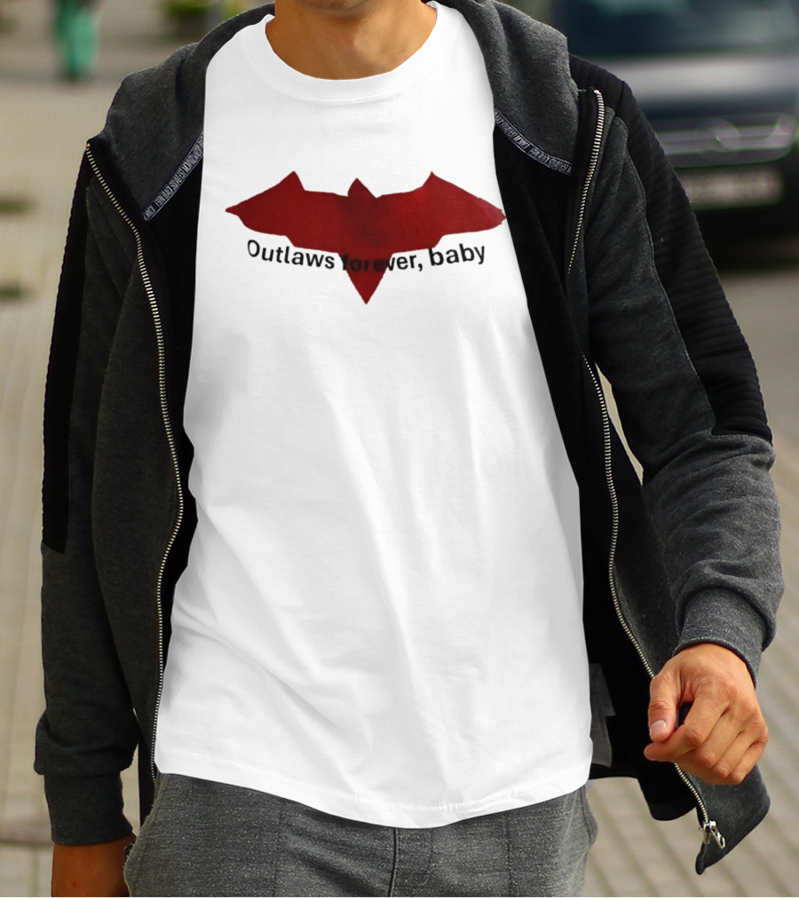 Outlaws Forever Baby Red Bat Symbol Emo T-Shirt