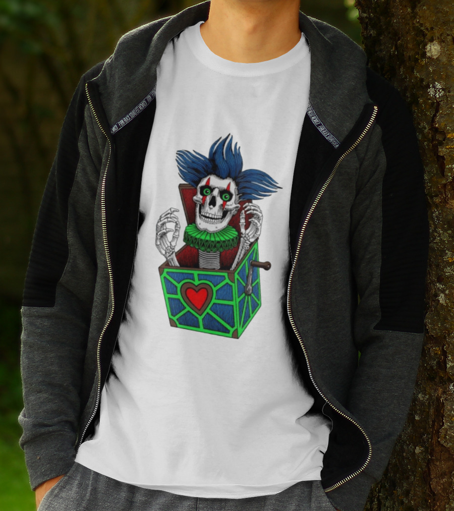 Powell Peralta Chris Hiett Skull Jack In The Box Clown Image T-Shirt