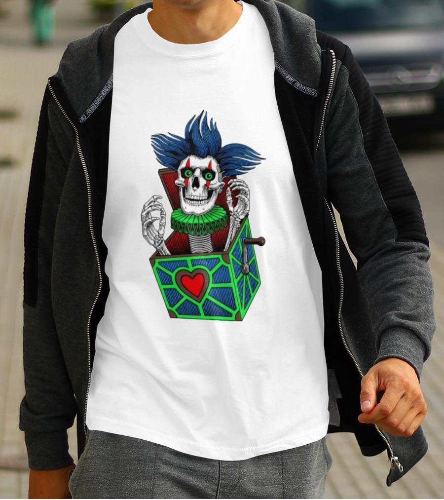 Powell Peralta Chris Hiett Skull Jack In The Box Clown Image T-Shirt